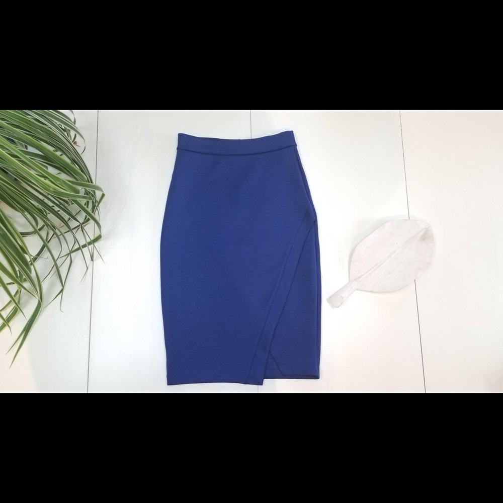 Royal Blue Skirt with Slit